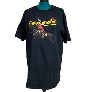 Royal Canadian Mounted Police Horse & Rider Canada Tee Shirt XL Black RCMP